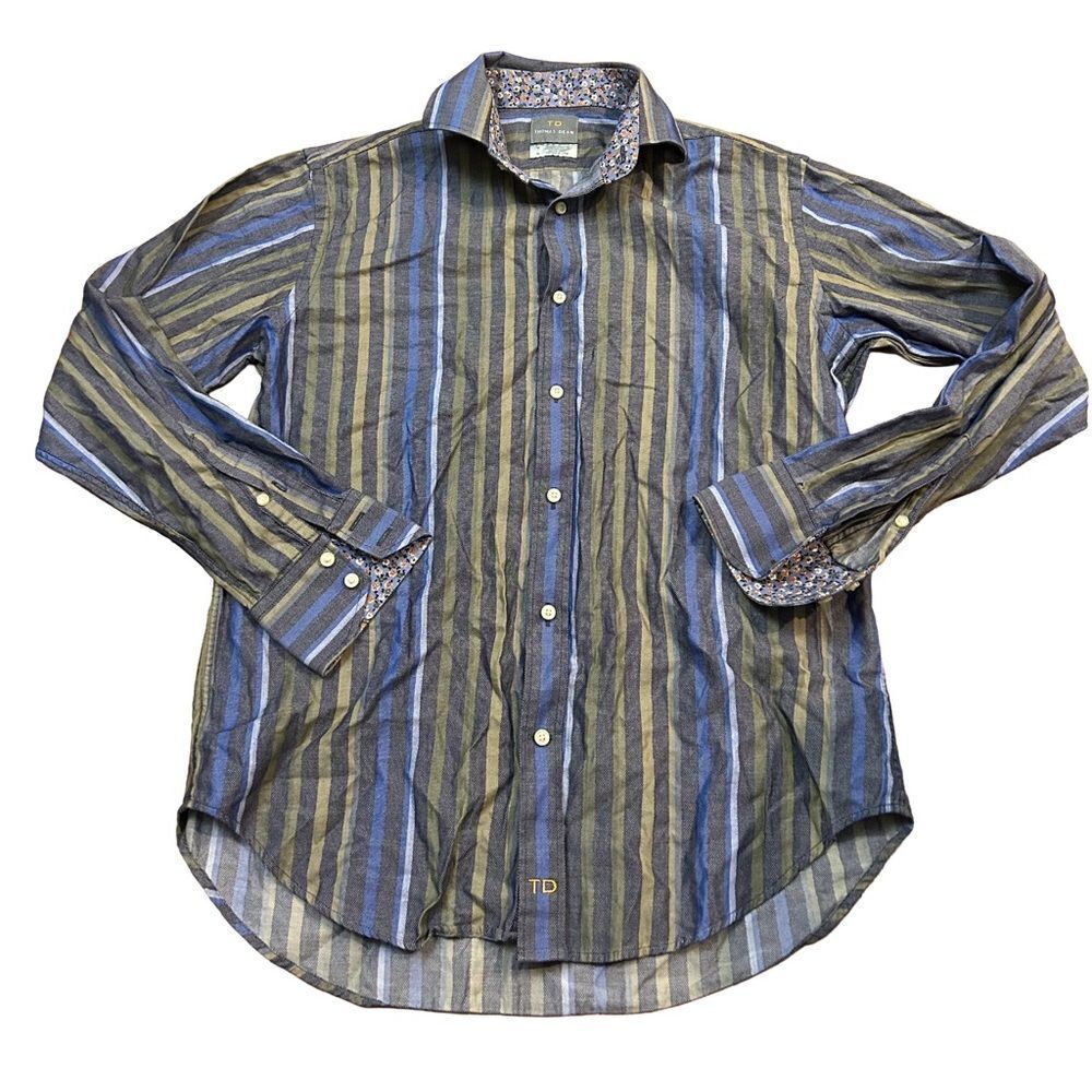 TD Thomas Dean Men’s Striped Dress Shirt